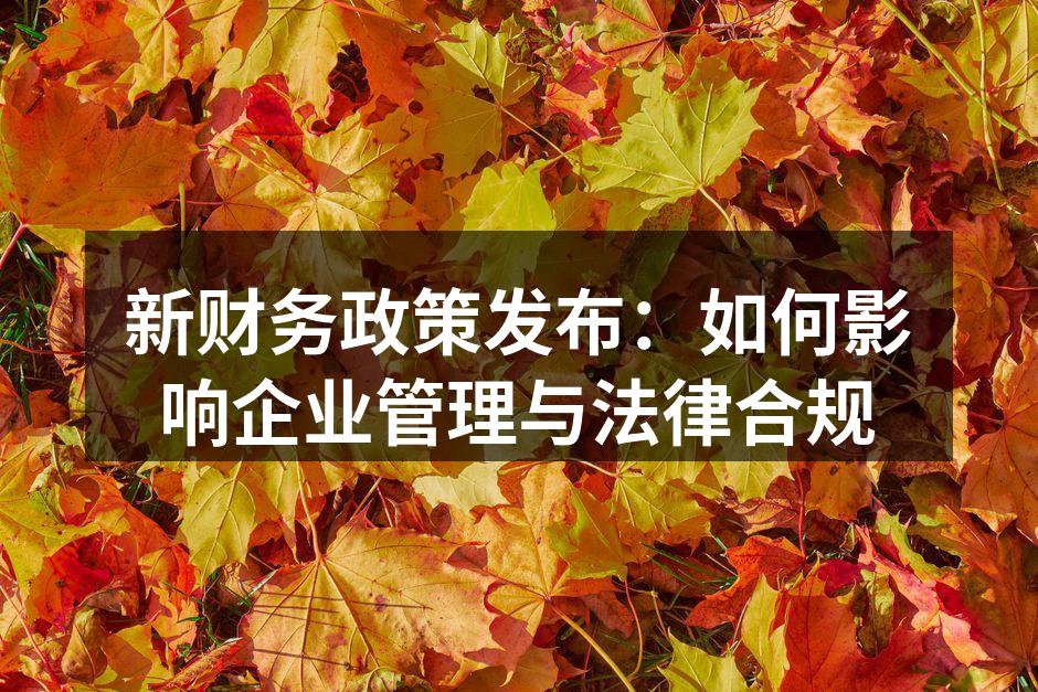 新财务政策发布：如何影响企业管理与法律合规
